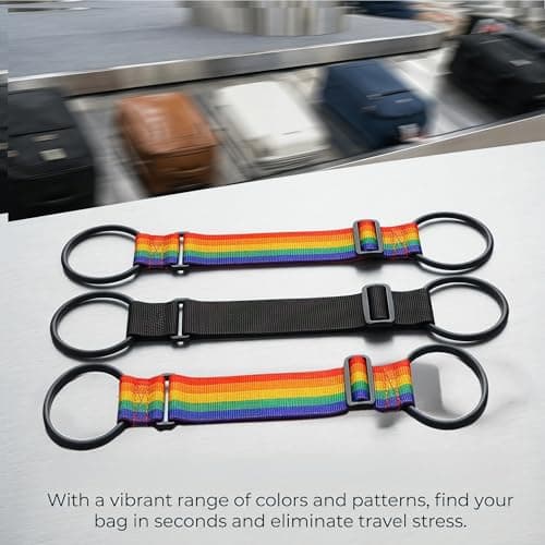 OYUUJII 4 Pcs Luggage Straps,Black and Colorful Luggage Connector Straps — view 4