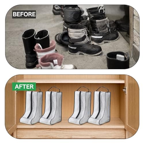 Hsrag 2 Pcs Tall Boots Storage Bags, Waterproof Welly Boot Bag, Portable Dust Proof, Shoe Storage with Zipper — view 4
