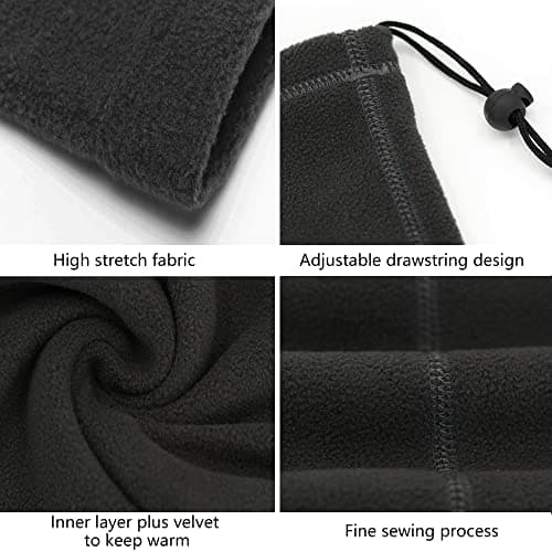 Zollen 4/3/1 Pack Neck Warmer Snood for Men Women Unisex Fleece Winter Neck Gaiter Windproof Bandana Adjustable Face Covering Scarf for Skiing Motorcycle Outdoor Sports Running Cycling — view 5