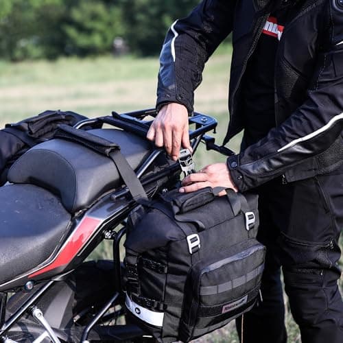 abamita Waterproof Motorcycle Saddle Bag 20L Motorbike Side Luggage Quick Release Pannier Bag for Adventure Touring Sports Bikes Fits Most Racks Black 1 Pack — view 2