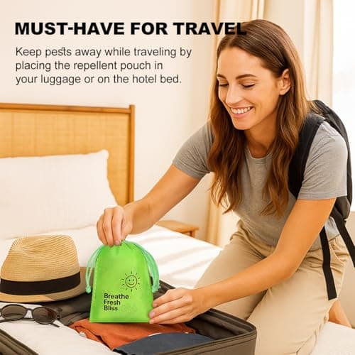 Bed Bug Repellent Pouches, 12 Pack Natural Plant Based Essential Oil, Flea and Mite Bedbug Deterrent for Indoor Home, Hotels and Luggage, Long Lasting Closet Bed Bug Prevention, No Residue Formula — view 6