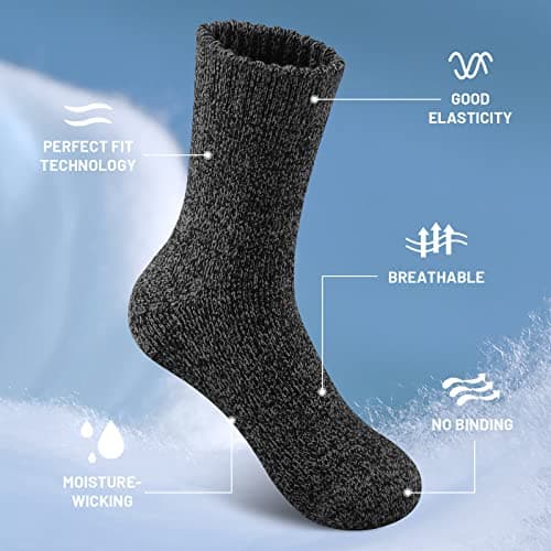 SIMIYA Merino Wool Socks for Men, Winter Thick Hiking Socks — view 4