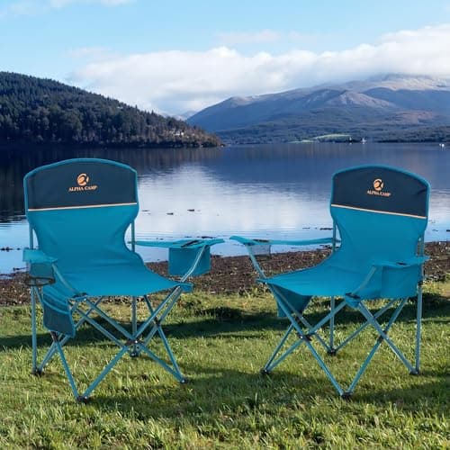 ALPHA CAMP Set of 2 Folding Camping Chairs Lightweight Picnic Chair — view 2