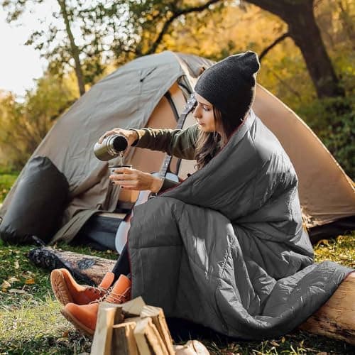 Down Camping Blanket Packable Portable Down Filled Camping Quilt — view 3