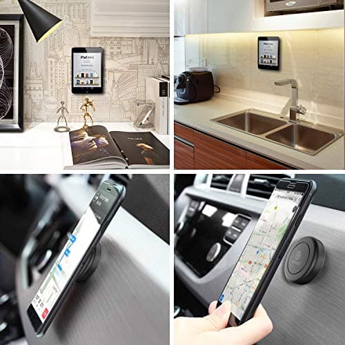 WixGear Magnetic Phone Mount, Universal Stick On Flat Dashboard Magnetic Car Mount Holder, for Cell Phones and Mini Tablets with Fast Swift-snap Technology (Extra Slim) — view 3