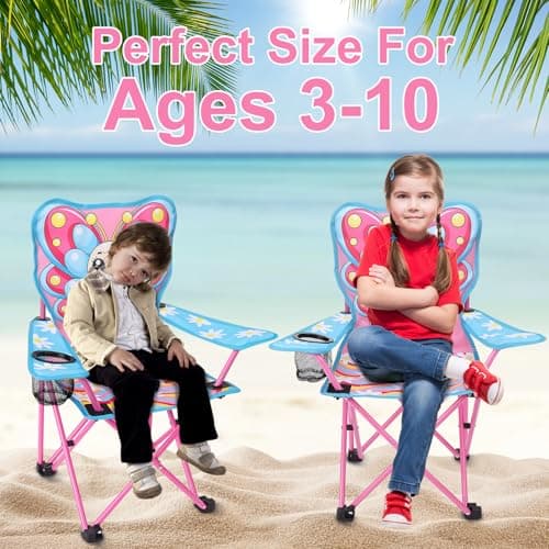 Meng Jiaran Kids Butterfly Folding Camping Chair Oxford Cloth with Cup Holder — view 4