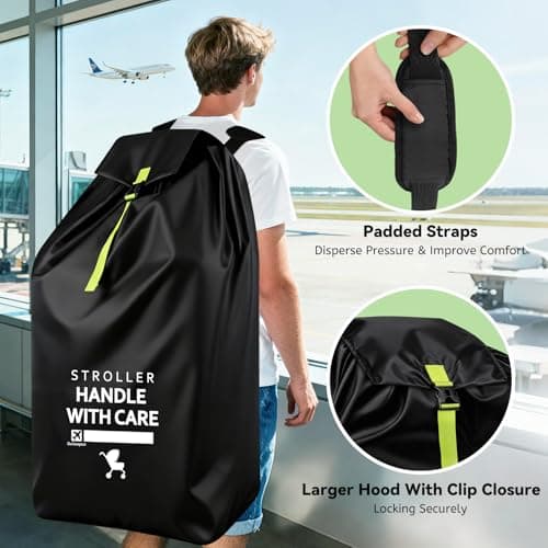 Pram Bag for Airplane, Baby Travel Essentials, Stroller Bag 119H*61W*38D cm — view 4