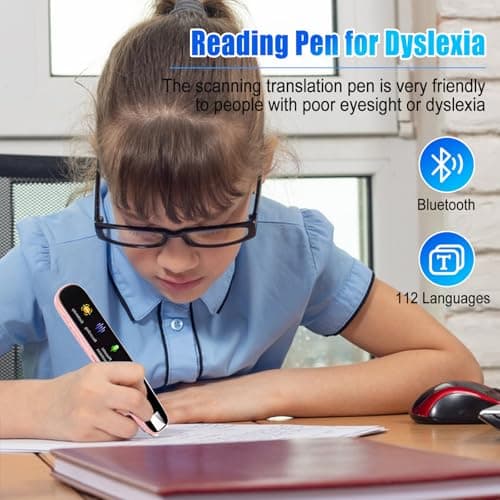 Gotrain Translator Pen Scan Translator Pen Online 112 Language Scan Reader Pen for Dyslexia Portable Translator Multifunctional Supports Speech & Scan to Text for Meetings, Learning, Travel (Pink) — view 5