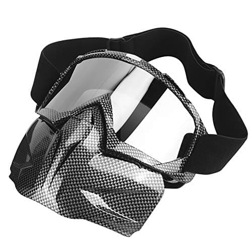 LIYJTK MOTORCYCLE GOGGLES WINDPROOF SNOWBOARD GLASSES SKI MASK OUTDOOR SUNGLASSES for MEN WOMEN (Carbon Fiber Black) — view 4