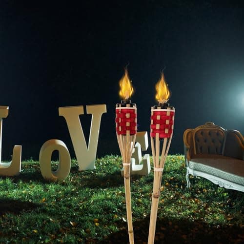 2pcs Bamboo Torch Outdoor Lighting for Yard and Lawn — view 2