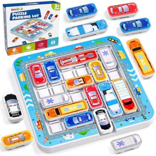 BYHANO Parking Logic Game - 360 Levels Tabletop Toy for Kids 3-8, Magnetic Car Traffic Puzzle, Educational Brain Teaser for Family & Travel, Non-Toxic Portable Gift for Boys & Girls