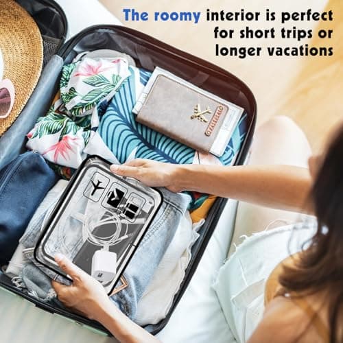 Parsuko 2 PCS Clear Travel Toiletries Bag, TSA Approved, Waterproof, Black — view 5