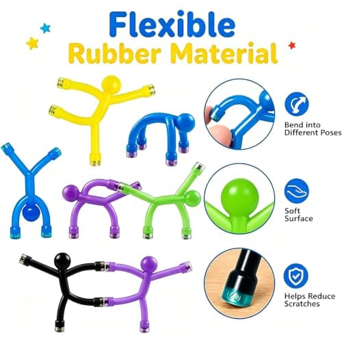 10 Pack Magnetic Men, Magnetic Toys, Portable Magnetic Travel Toys, Magnetic People, Magnet Fidgets, Bendable Magnetic Men Fidget Toys For Whiteboard, Fridge Decor & Travel Entertainment — view 3