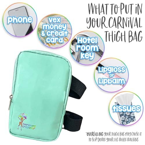 Holographic Thigh Bag | Leg Harness for Women | Outdoor Waist Pouch | Carnival Hiking Travel Fanny Pack with Adjustable Straps, Iridescent, One Size, Regular Thigh Bag — view 4