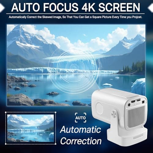 Mini Projector 4K Portable 16000L 1080P HD WiFi/BT5.4 Projector for Bedroom Smart Projectors for Home Cinema Movie Certified & Electric Focus — view 6