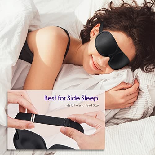 SLIJAR 3D Eye Mask Comfortable and Lightweight Sleep Mask for Side Sleepers Breathable Blackout Sleeping Mask with Adjustable Strap Travel Accessories Essentials, Pack Of 1 — view 4