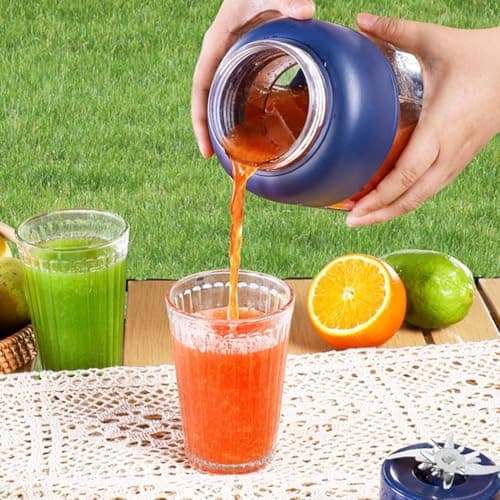 2026 New Portable Wireless Juicer Cup, 38 Blades Large Capacity Portable Blender, Freshly Juiced in 40s, USB Rechargeable with Dual Lid Multifunctional Bottle for Juices, Milkshake, Smoothie (Blue) — view 4