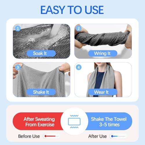 EeGo Cooling Towel, 2 Pack Microfiber Chilly Cooling Towel for Neck and Face, 39.37 x 11.81 Inch — view 6