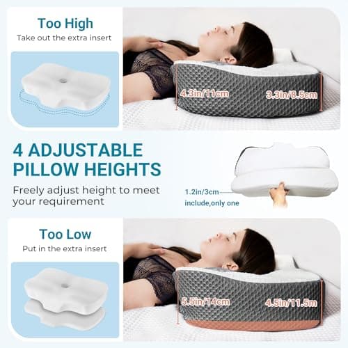 Elviros Cervical Memory Foam Neck Pillow for Neck and Shoulder Pain Relief — view 4