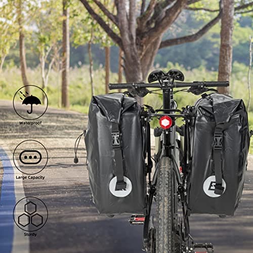 ROCKBROS Bike Pannier Bag 100% Waterproof, 25L-32L Rear Rack Bike Bag — view 3
