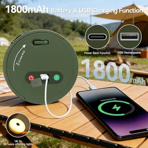 Hopexy Camping Fairy Lights Retractable Reel 10M Rolled RGB Tent Lights — view 5