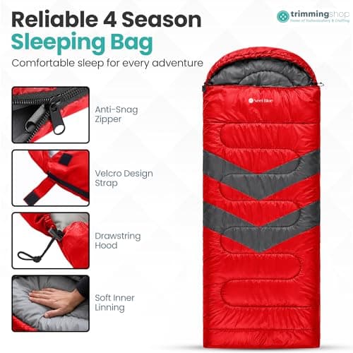 Trimming Shop 4 Season Waterproof Backpacking Sleeping Bag 6ft - Red — view 2