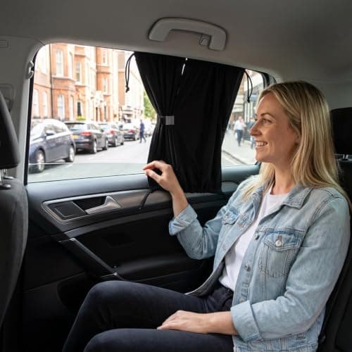 3-Piece Car Curtains and Car Seat Hooks Set - Car Privacy Curtain and Window Sunshade Bundle for Campervan, Motorhome, and Vehicle Interior Organizer — view 4