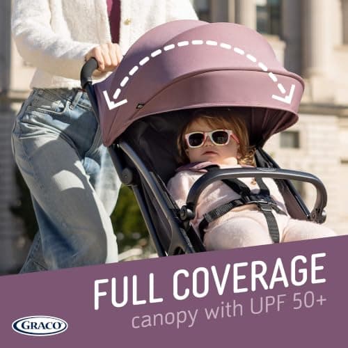 Graco Myavo Compact Stroller/Pushchair with Raincover - Suitable from Birth to Approx. 4 Years (0-22kg). Lightweight at only 5.8kg with a one-Second, one-Hand fold, Mulberry Fashion — view 5