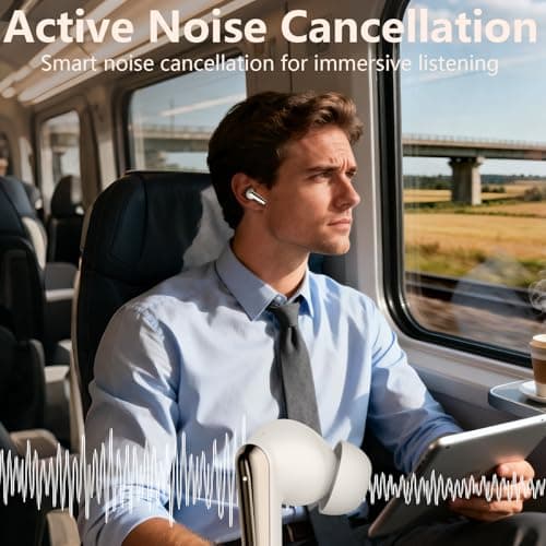 KVANCEGR Active Noise Cancelling Wireless Earbuds with 60 Hour Long Battery Life,Bluetooth 5.4 in-Ear Earphones,Multi-Device Pairing,Enhanced Clear Call,Hi-Fi Stereo Ear Buds for Sport Walk — view 2