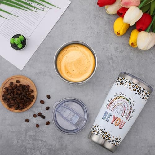 saerryor Leaving Gifts for Women,Inspirational Coffee Cup with Straw Lid — view 6