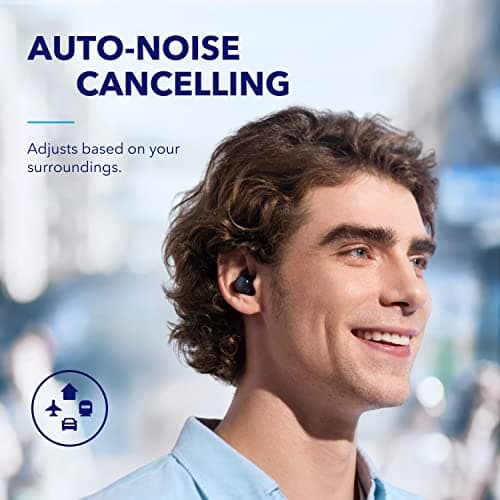 soundcore by Anker Space A40 Auto-Adjustable Active Noise Cancelling Wireless Earbuds, Reduce Noise by Up to 98%, 50H Playtime, Hi-Res Sound, Comfortable Fit, App Customization, Wireless Charge — view 3