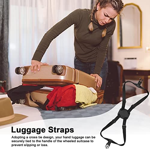 Travel Belt Luggage Strap, Adjustable Portable Travel Luggage Accessories, Portable Cross Bungee for Packing, Space Saver Belt for Connecting Bag Pocket — view 6
