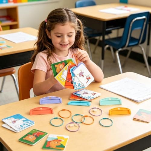 Card Organizer Rings for Kids Anti-Loss Organizer with Colored Tabs — view 2