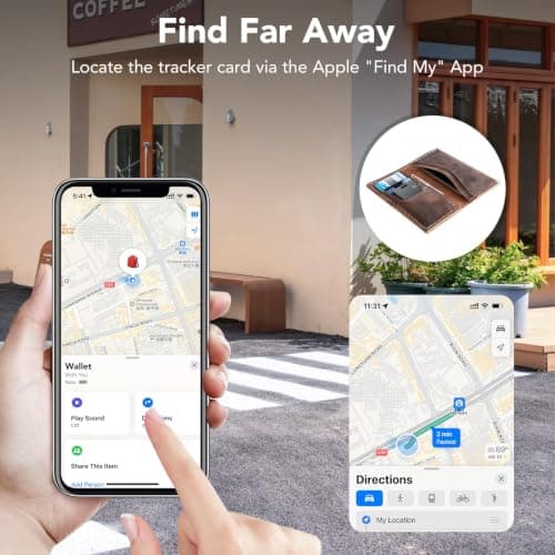 2 Pack Wallet Tracker Card [Apple MFi Certified] Air Tracker Tag (iOS only), IP68 2.7mm in Rechargeable Smart Card Work with Apple Find My, Keys Finder and Item Locator for Passport, Bags,Laptop,Black — view 5