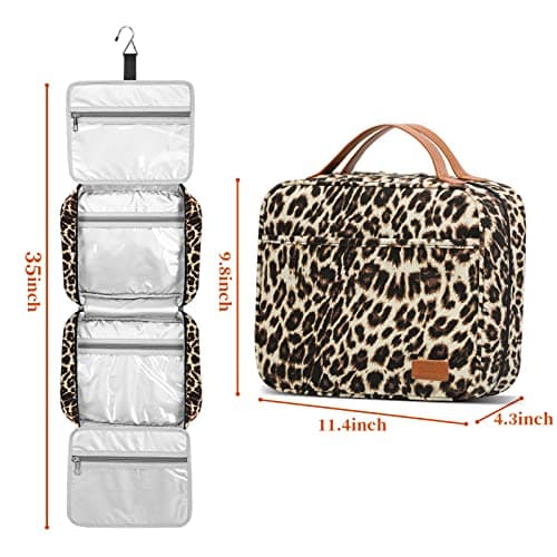 Hanging Travel Toiletry Bag, Large Capacity Wash Bag Waterproof Cosmetic Bag Makeup Organizer with 4 Compartments & 1 Sturdy Hook for Women/Men — view 3