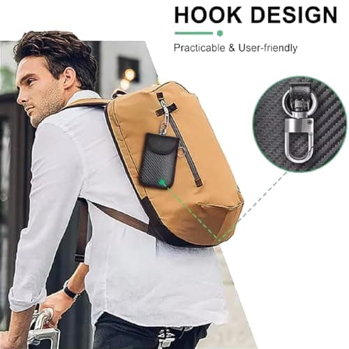Key Fob Protector Pouch - Compact Carbon Fiber Signal Blocking Pouch for Car Keys and Wallets, RFID Blocking Anti-Theft Remote Entry Protection (Pack of 1) — view 5