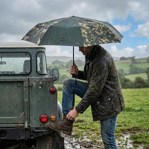 Funkstar Hardware® Compact folding umbrella | Camofunk design | Windproof 8-rib fiberglass | Auto open & close | Waterproof | Fits in a bag | Novelty gift — view 2