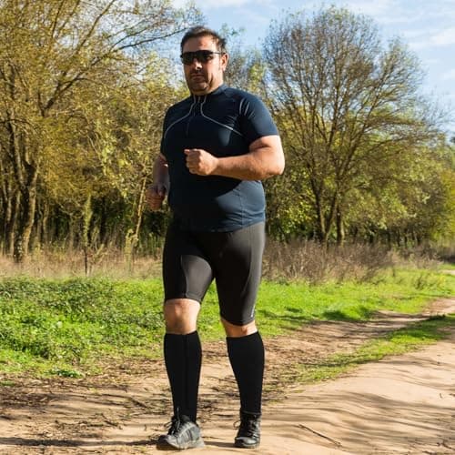 PUTUO Plus Size Compression Socks: Wide Calf Zip Flight Sock Women Men Extra Large Graduated Open Toe Support Stockings for Travel Black 3XL 1Pairs — view 5