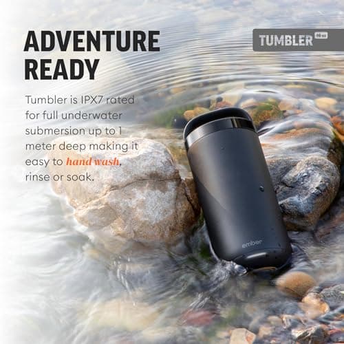 Ember Tumbler, Temperature Control Travel Mug, Stainless Steel, App-Controlled Heated Coffee Mug with 3-Hour Battery Life, Black, 16 Oz — view 6