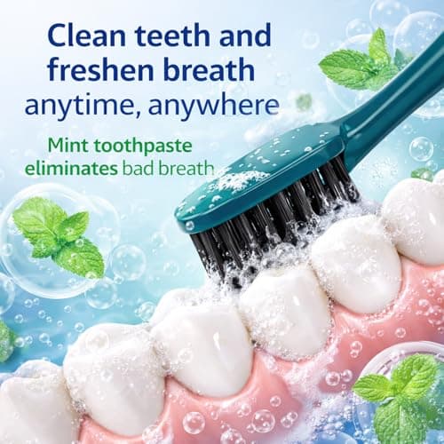 Disposable Toothbrush with Toothpaste, 40 Pack Travel Toothbrushes, Mini Toothbrush for Hotel, Camping, Office & Airplane, Bulk Oral Care Kit for Adults & Kids — view 2