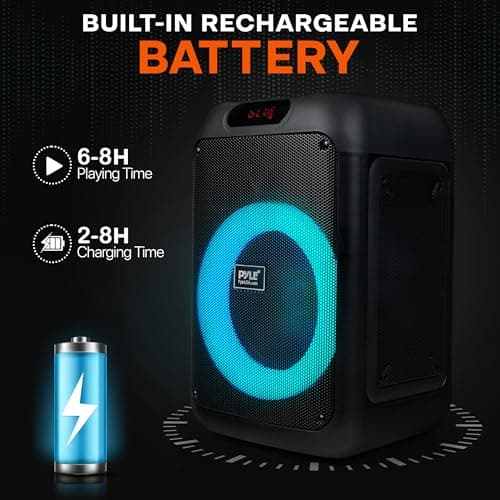 Pyle Portable Wireless PA Speaker with Bag, Bluetooth Party, TWS, 100W — view 2