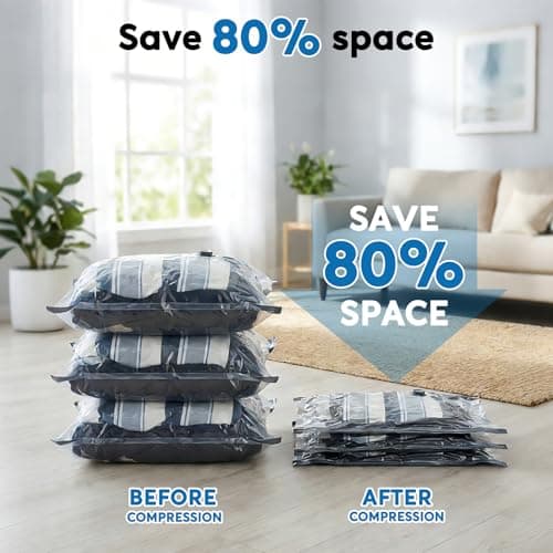 Mapambo Vacuum Storage Bags for Travel with Electric Pump -60000Pa, 15 Pack Vacuum Pack Bags for Clothes in 3 Combo Sizes, Save 80% Space for Travel Luggage & Home Organization — view 4