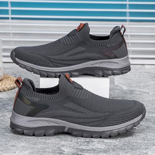 Unisex Slip On Walking Shoes Knit Running Trainers Lightweight Sneakers — view 2