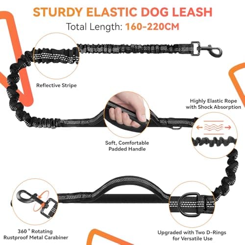 Looxmeer Hands Free Dog Running Lead with Adjustable Waist Belt 1.6–2.2m — view 5