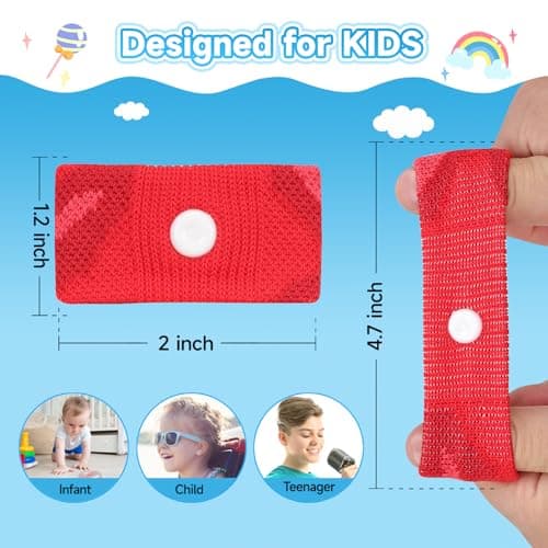 MEIYYJ Travel Sickness Bands Cruise Accessories Must Haves Sickness Bands for Children Gifts for Sea Sickness Wristbands Travel Sickness Kids Wristbands Cruise & Sea Travel Essentials-Camo Red/Red — view 2