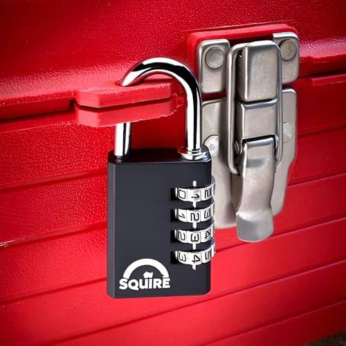 Squire Combination Small Padlock (Locker Lock Combi 40) - Tough Steel Shackle - 4 Wheel Combination Padlock – for Travel or for Home, Shed, Garage, Gym Locker & Luggage (Black, 40 mm) — view 6