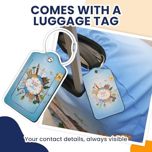 Suitcase Cover with Luggage Tag, Suitcase Protector Cover with Zipper — view 4
