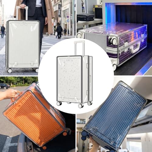 Yotako Clear PVC Suitcase Cover Protector for Front Open Suitcases - 32inch Luggage Cover Double Zipper Design — view 6