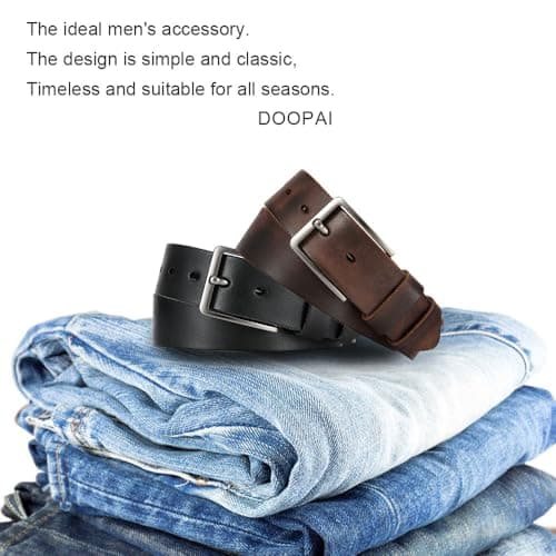 DOOPAI Leather Belt for Men,Handmade for Formal Work or Casual Belt 40MM — view 4