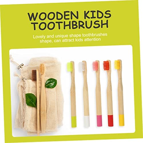 CALLARON 5pcs Boys and Girls Toothbrush Set Soft Bristles Portable Bamboo Charcoal Toothbrushes for Travel Eye-catching Colors for Boys and Girls Essentials — view 2